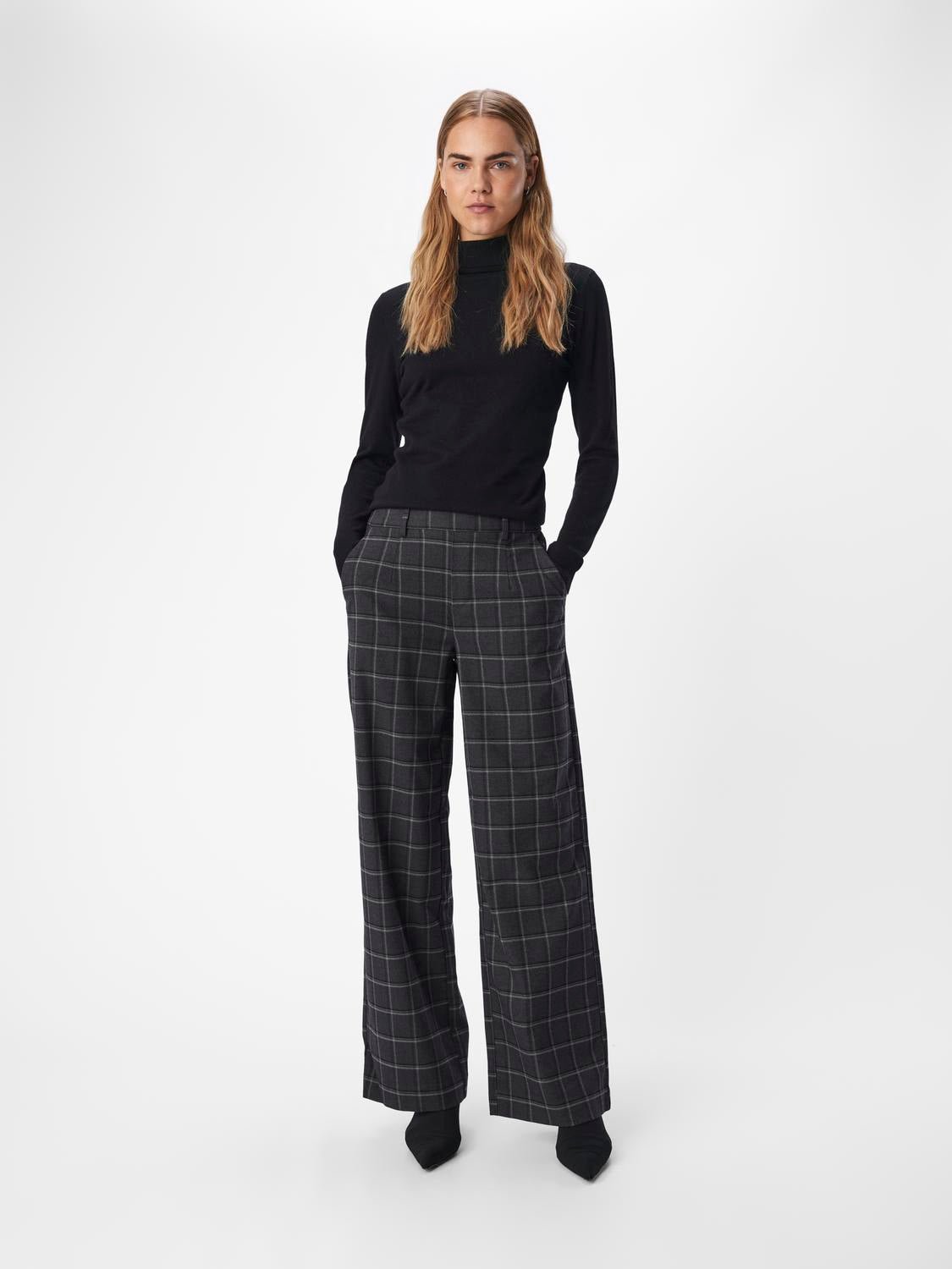 OBJLISA Trousers - Dark Grey Melange - VERO MODA & VILA Bergvik
